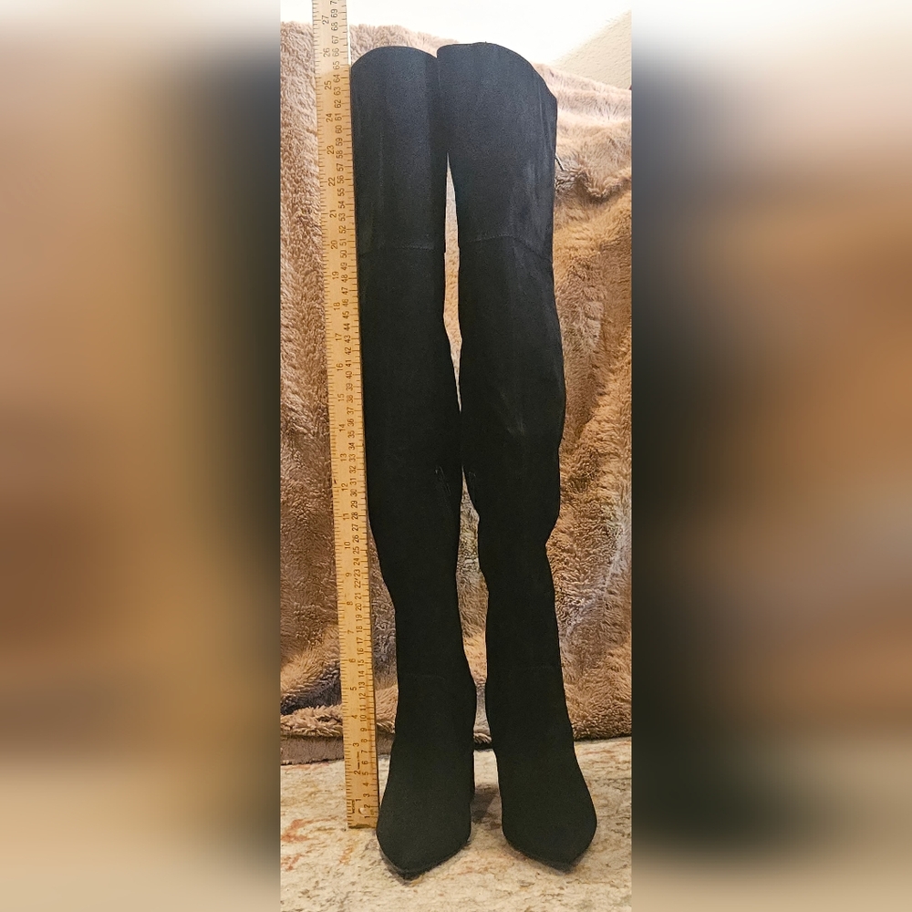 JustFab Thigh-high Black Heeled Boots